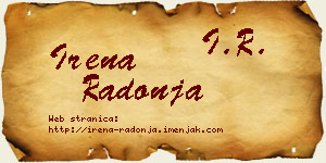 Irena Radonja vizit kartica